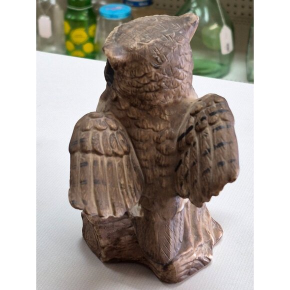 Vintage 1970s Homco Pair Great Horned Owl Porcelain Figurines Owls Set 2 Birds - Picture 4 of 12